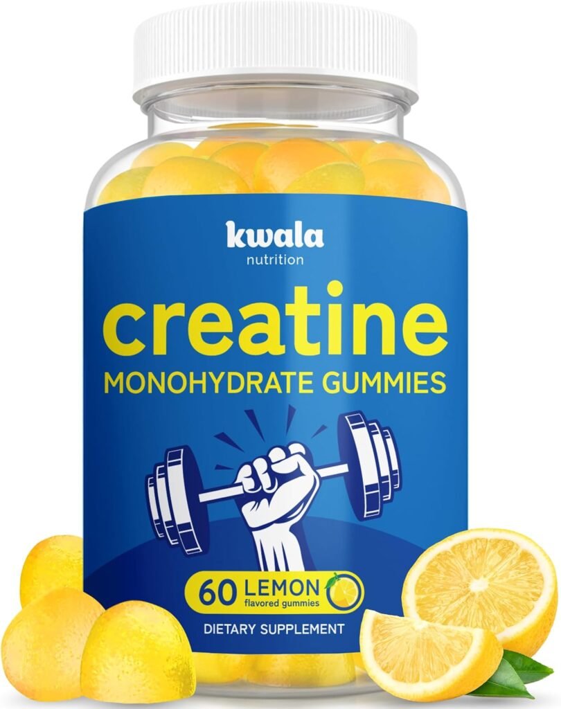 Creatine Monohydrate Gummies for Men  Women - 5g Creatine Per 5 Gummies - Muscle Growth, Recovery, Strength  Energy - No Loading Phase - Lemon Flavored - Vegan Creatine Chews