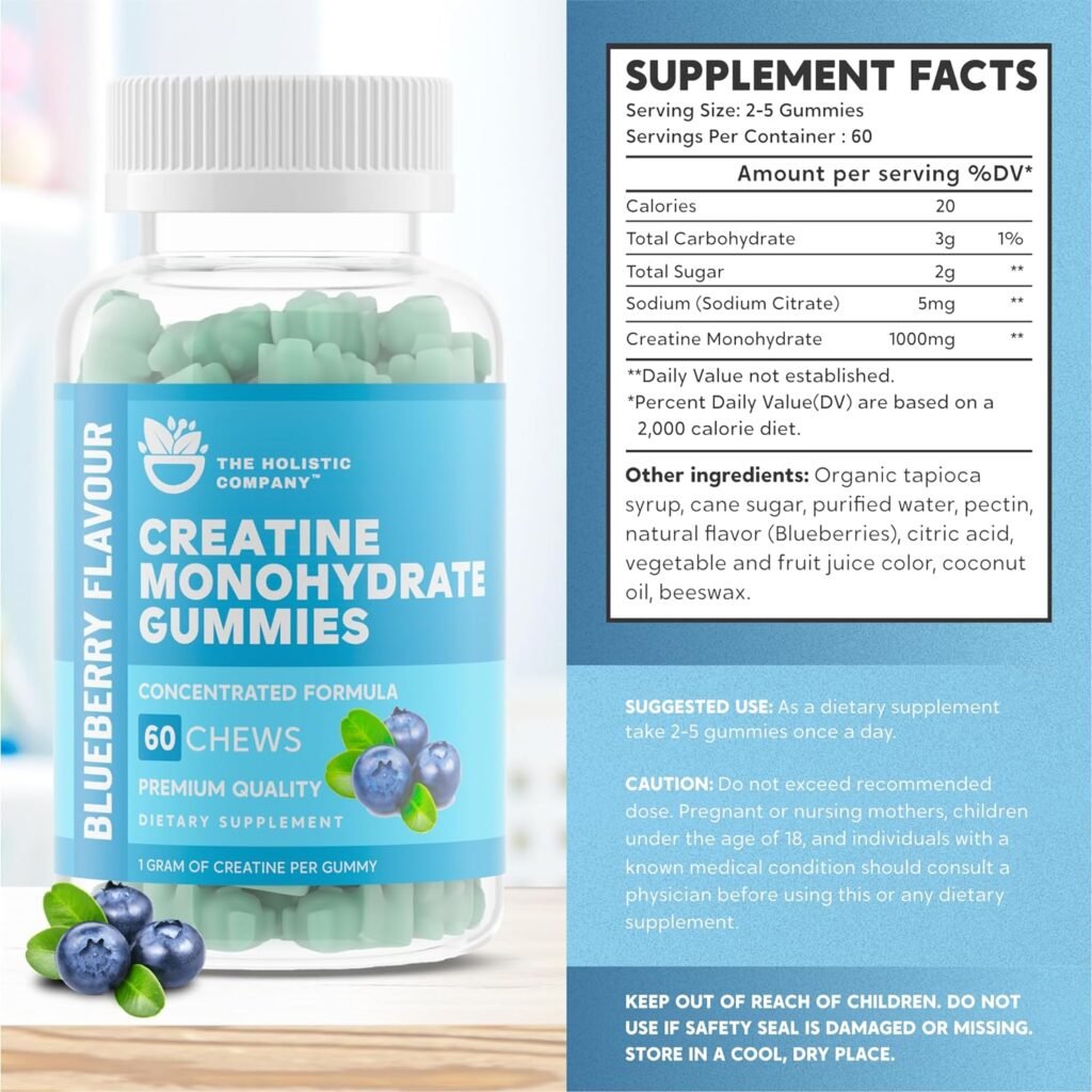 Creatine Monohydrate Gummies - Premium Quality High Strength Creatine Gummy, 1000MG Per Serving